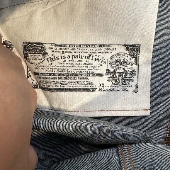 Vintage 90s 501 XX Levis Shrink To Fit Deadstock Raw Jeans 40x34 NWT Made in USA - Picture 6 of 14